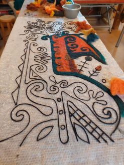 Fieltro/Vellón AGUJADO SOBRE TELA